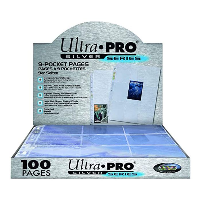 Ultra Pro - Silver 9-Pocket Pages (11 Hole) Display (100 Sider)